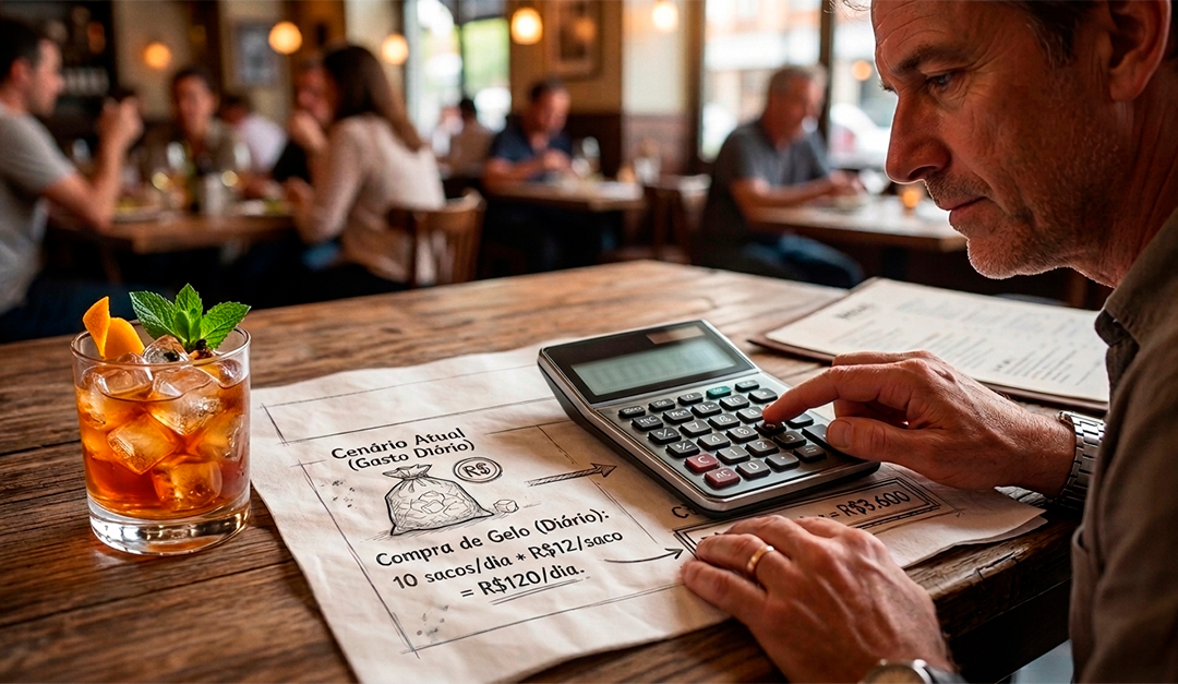 cálculo máquina de gelo